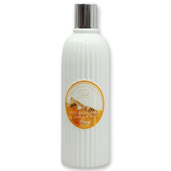 Pflegeshampoo Hair&Body mit biologischer Schafmilch 330ml in der Flasche, Honig
