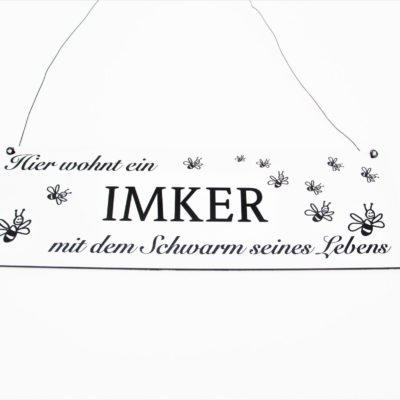 Dekoschild „Imker mit Schwarm“