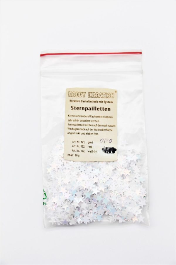 Sternpailletten Weiß 10g