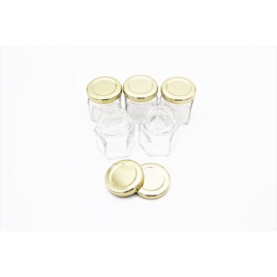 Sechseckglas 45 ml mit 43er gold