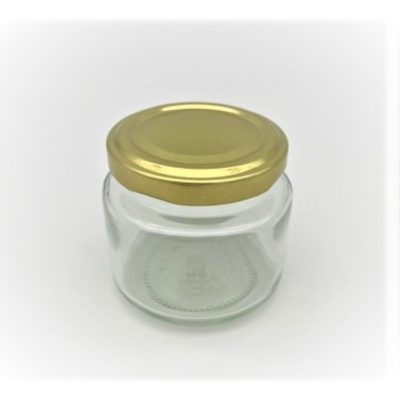 Rundglas 108 ml mit Deckel gold